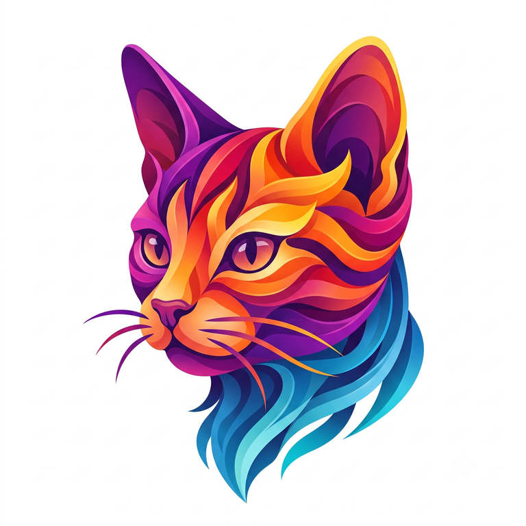 Aster, the colourful kitten mascot